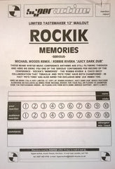Rockik : Memories (12", Promo, 3)