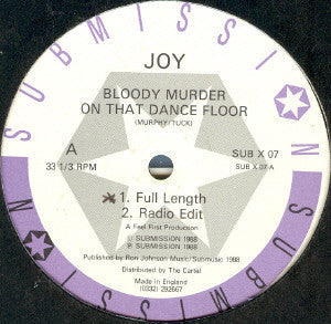 Joy (10) : Bloody Murder On That Dance Floor (12", Single)