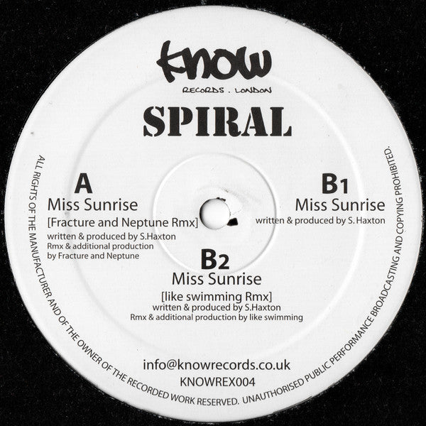 Spiral (10) : Miss Sunrise (12")