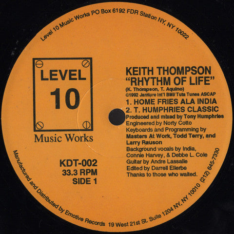 Keith Thompson : Rhythm Of Life (12")