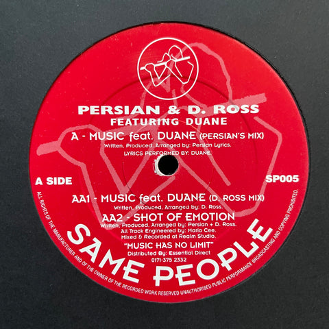 Persian & D. Ross* Featuring Duane  - Music / Shot Of Emotion SP005