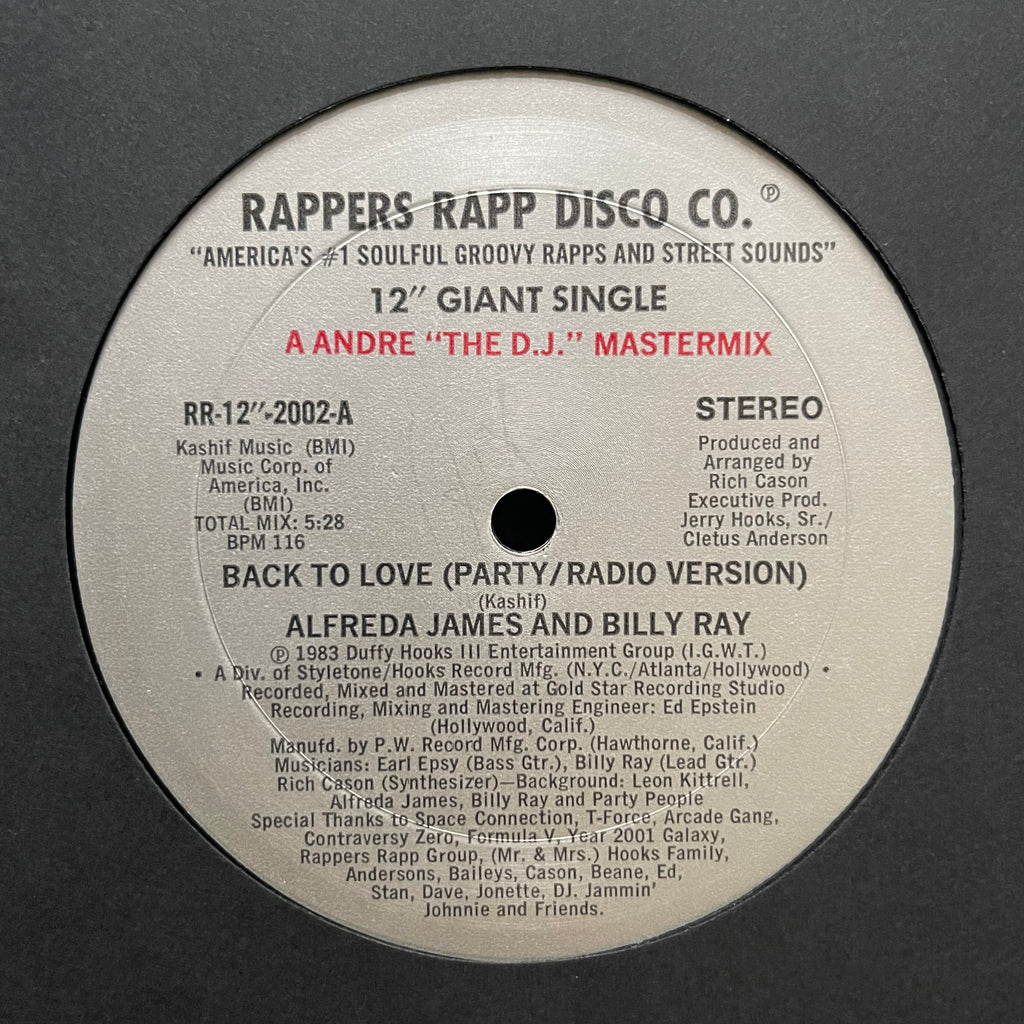 Alfreda James And Billy Ray  - Back To Love RR-12"-2002