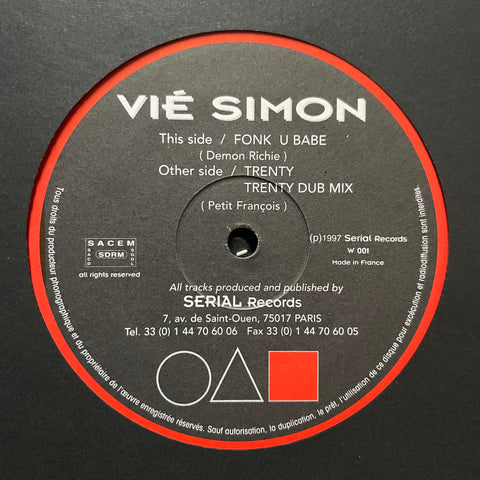 Vié Simon ‎– Fonk U Babe / Trenty Warm W001