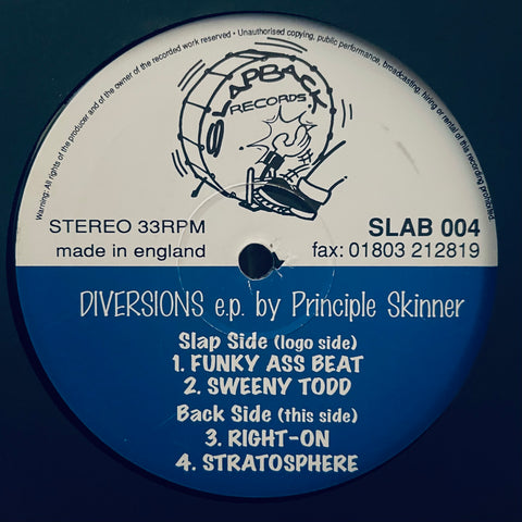 Principle Skinner ‎– Diversions EP Slapback Records ‎– SLAB004