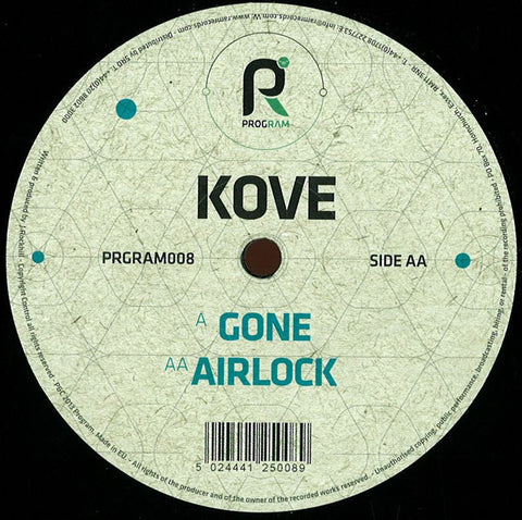 Kove ‎– Gone / Airlock 12" Program - PRGRAM008