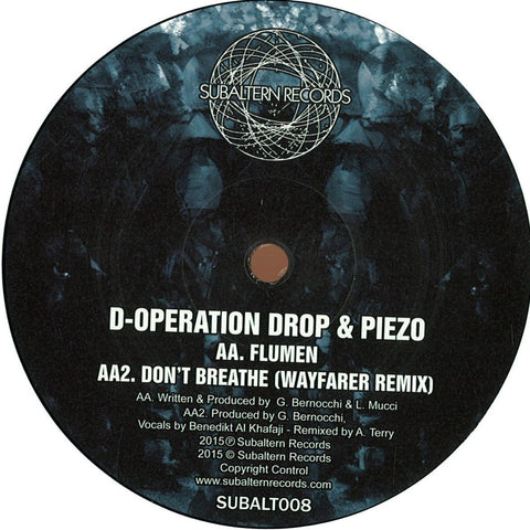 D-Operation Drop & Piezo - Don't Breathe / Flumen Subaltern Records ‎– SUBALT008