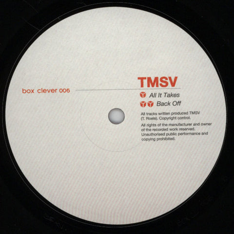 TMSV - All It Takes / Back Off 10" BOXCL006 Box Clever