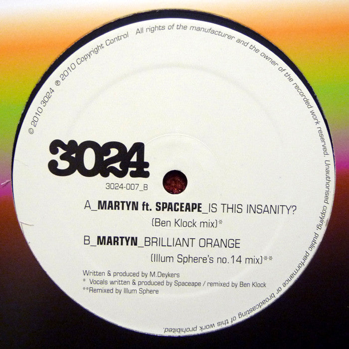 Martyn, Spaceape ‎– Is This Insanity? / Brilliant Orange 12" 3024007 3024