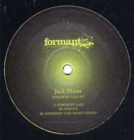 Jack Dixon : Somebody Said (12", EP)