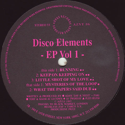 Disco Elements : EP Vol 1 (12", EP)
