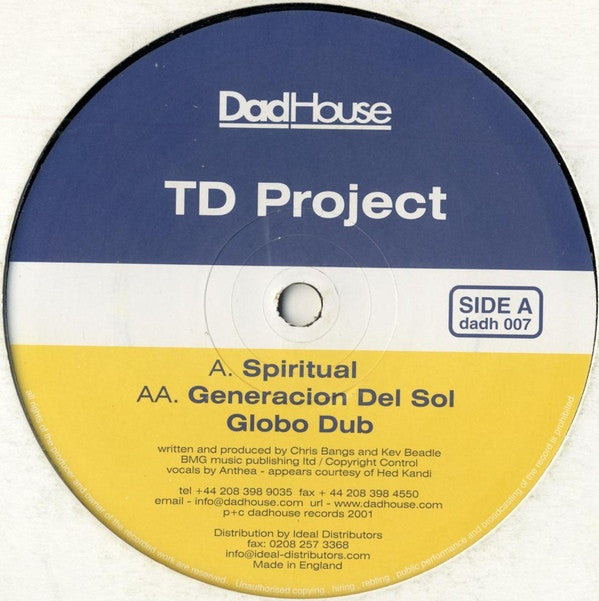 TD Project - Spiritual 12" Dadhouse dadh 007