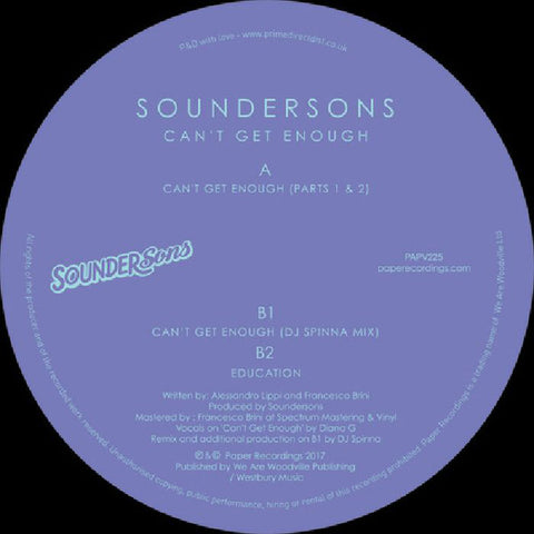 Soundersons ‎– Can't Get Enough Paper Recordings ‎– PAPV225