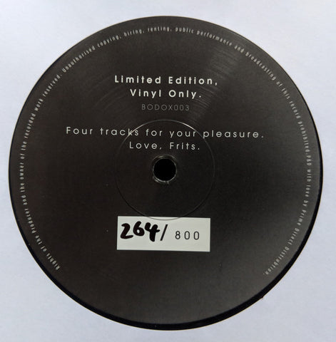 Frits Wentink ‎– BODOX003 - Bobby Donny ‎– BODOX003