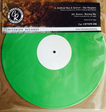 Artificial Skys & Griever / Stunna - Our Kingdom / Burning Sky 12" Green Criterion Records CRTNPR 008