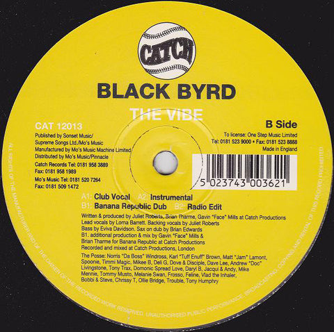 Black Byrd ‎– The Vibe 12" Catch ‎– CAT 12013