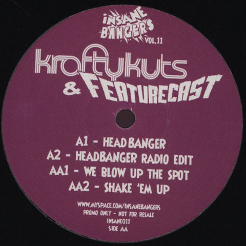 Krafty Kuts & Featurecast - Insane Bangers Vol. 11 12" Nut (White) INSANE011