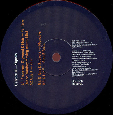 Various ‎– Bedrock 18 - Signals 12" Bedrock Records ‎– BED18VIN