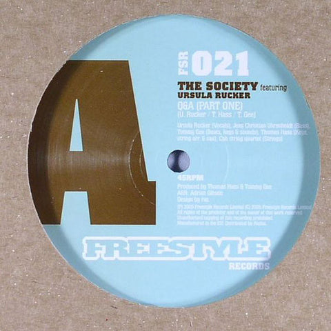 The Society ‎– Q & A 12" Freestyle Records - FSR 021