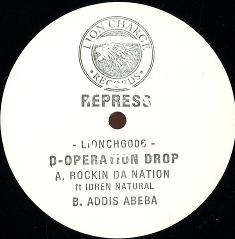 D-Operation Drop - Rockin Da Nation 12" White Label REPRESS Lion Charge Records LIONCHG006