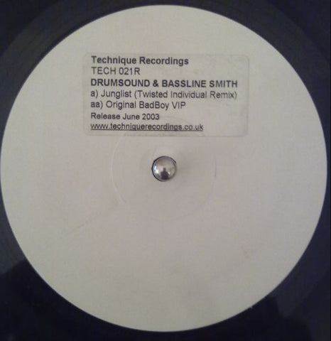 Drumsound & Simon Bassline Smith - Junglist / Original Bad Boy VIP - PROMO - Technique Recordings TECH 021 R