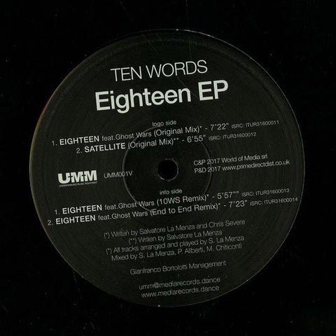 Ten Words ‎– Eighteen EP 12" UMM ‎– UMM001V