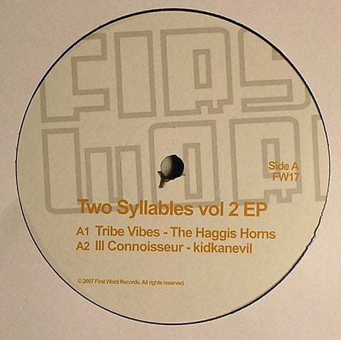 Various ‎– Two Syllables Vol 2 EP 12" First Word Records ‎– FW17