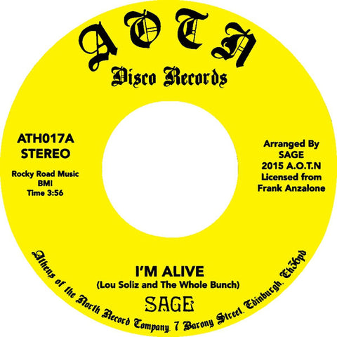Sage - I'm Alive / Song For Yvonne - Athens Of The North ‎– ATH017