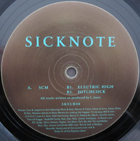 Sicknote - SCM / Electric High / Hitchcock 12" Skeleton Recordings ‎– SKELR08