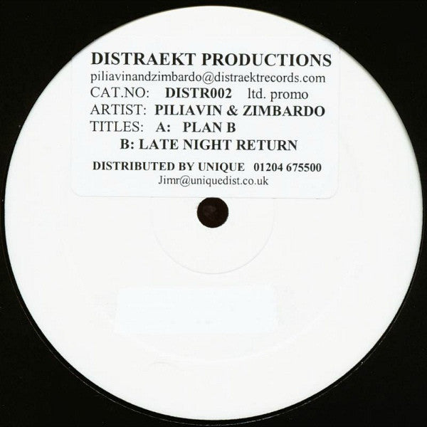 Piliavin & Zimbardo - Plan B 12" Distraekt Records DISTR002