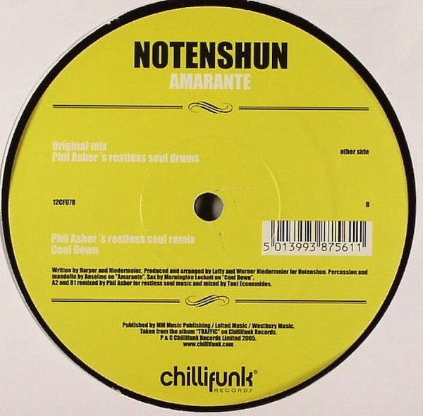No Tenshun - Amarante 12" Chillifunk Records 12 CF 078