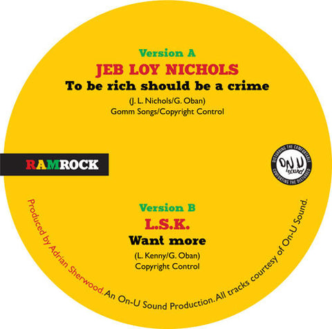Jeb Loy Nichols / LSK - To Be Rich Should Be A Crime - Ramrock ‎– RR001