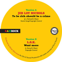 Jeb Loy Nichols / LSK - To Be Rich Should Be A Crime - Ramrock ‎– RR001