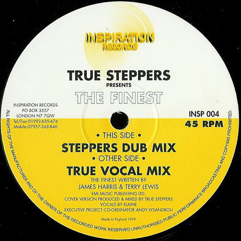 True Steppers ‎– The Finest - Inspiration Records ‎– INSP 004