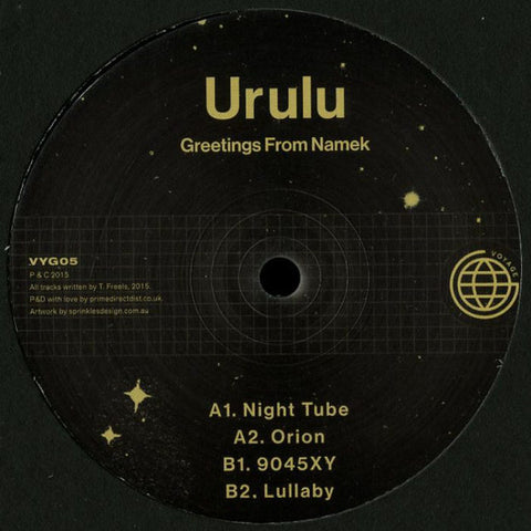 Urulu ‎– Greetings From Namek - Voyage Recordings ‎– VYG05