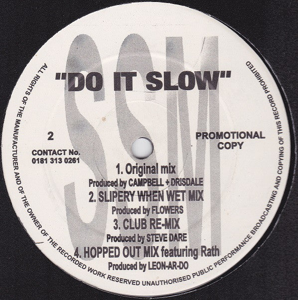 S-Ence - Do It Slow 12", Promo SSM Records SSM 123