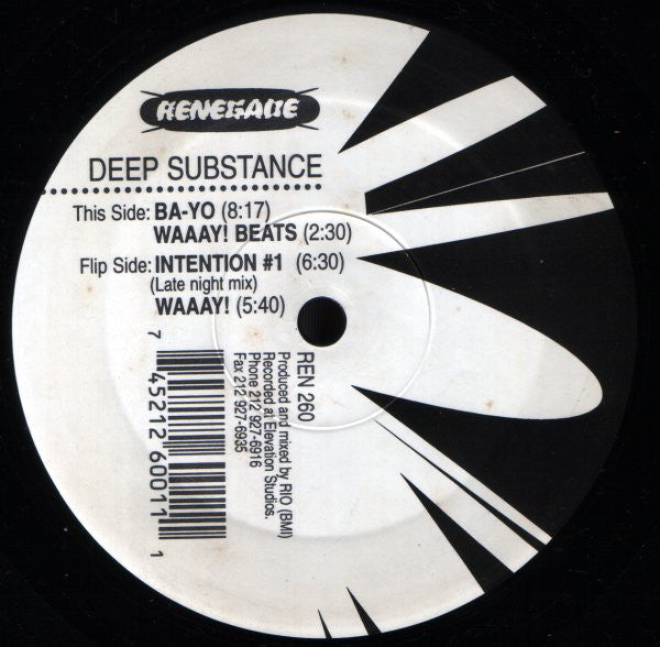 Deep Substance - Waaay! 12" Renegade Records NYC REN 260