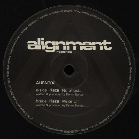 Keza - No Ghosts / Write Off 12" Alignment Records ‎– ALIGN002