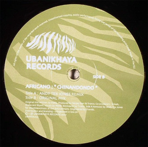 Africano - Chinandondo 12" Ubanikhaya Records UBANIK003