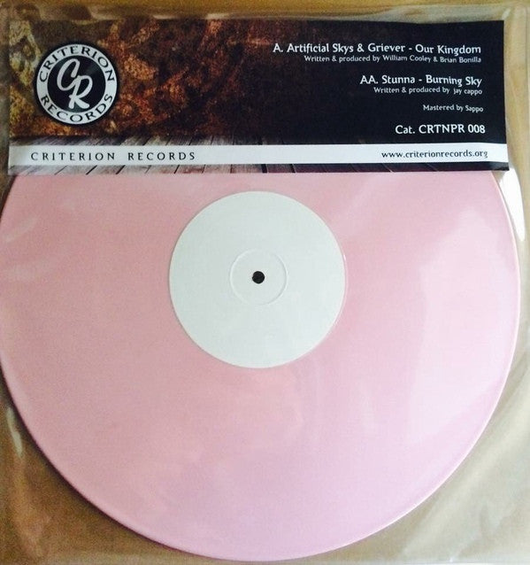 Artificial Skys & Griever / Stunna - Our Kingdom / Burning Sky 12" Pink Criterion Records CRTNPR 008