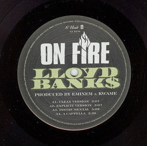 Lloyd Banks - On Fire 12" G Unit, Interscope Records BANKS1