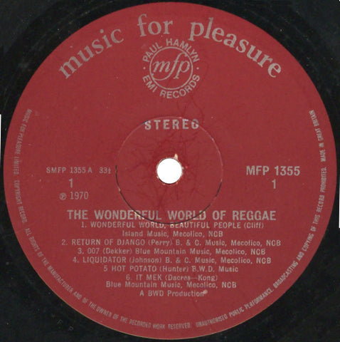 Unknown Artist ‎– The Wonderful World Of Reggae 12" Music For Pleasure ‎– MFP 1355