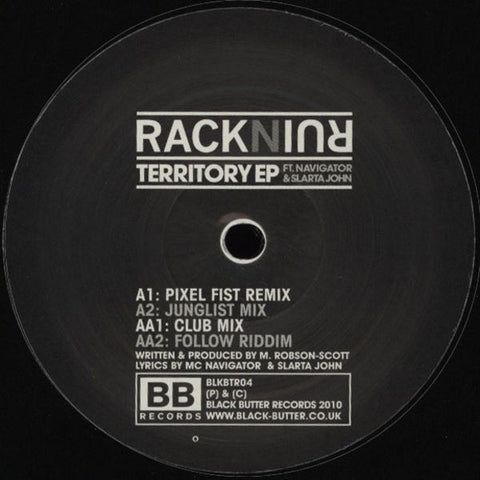 rackNruin, Navigator & Slarta John - Territory EP 12" Black Butter Records BLKBTR04