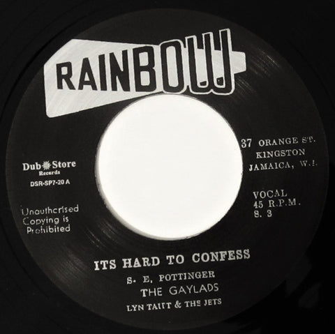 The Gaylads, Lyn Taitt & The Jets ‎– It's Hard To Confess - Rainbow, Dub Store Records ‎– DSR-SP7-20