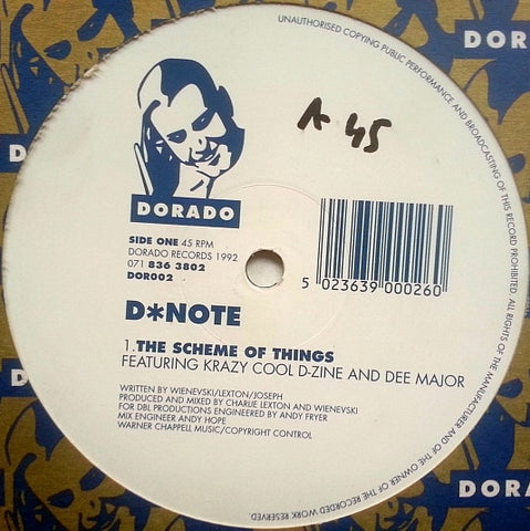 D*Note - The Scheme Of Things 12" Dorado DOR002, 071 836 3802