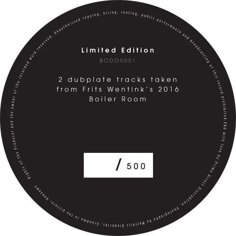 Frits Wentink ‎– BODOX001 12" Bobby Donny ‎– BODOX001