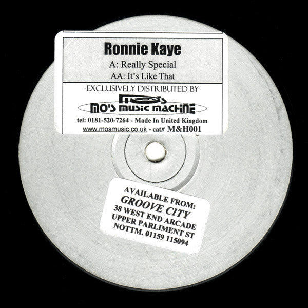 Ronnie Kaye - Really Special / It's Like That 12" M&H001 Mo's Music Machine