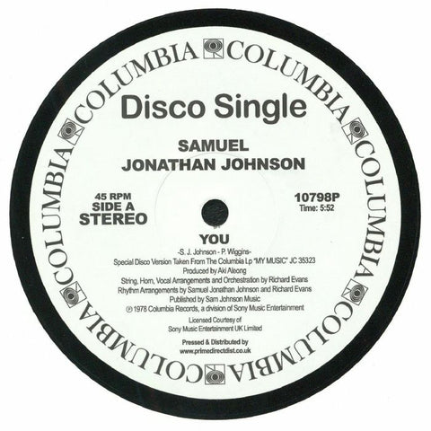 Samuel Jonathan Johnson ‎– You / My Music - Columbia ‎– 10798P