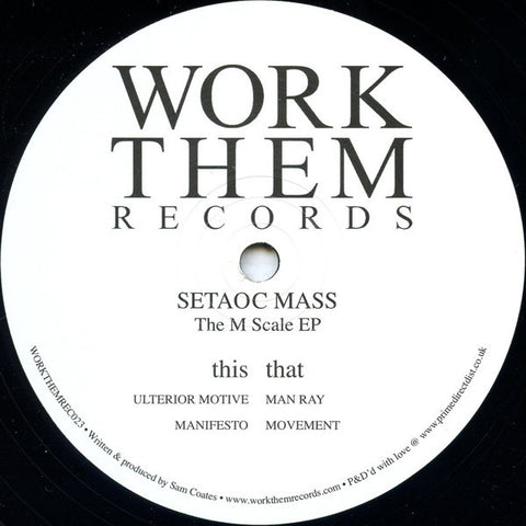 Setaoc Mass ‎– The M Scale EP 12" Work Them Records ‎– WORKTHEMREC023