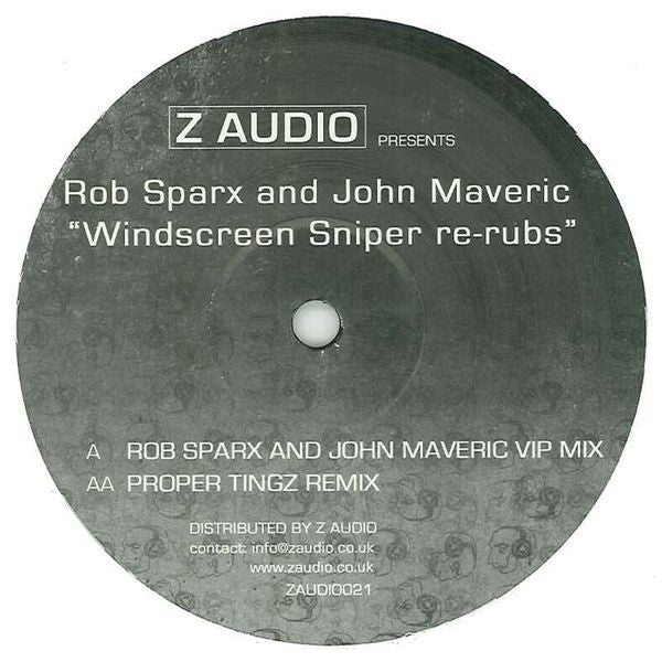 Rob Sparx & John Maveric - Windscreen Sniper (Re-Rubs) 12" Z Audio ZAUDIO021