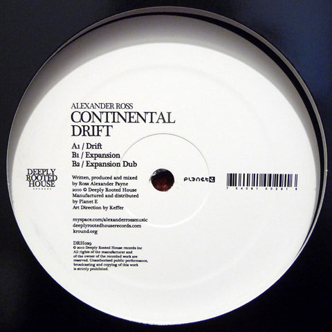 Alexander Ross - Continental Drift 12" Deeply Rooted House DRH029